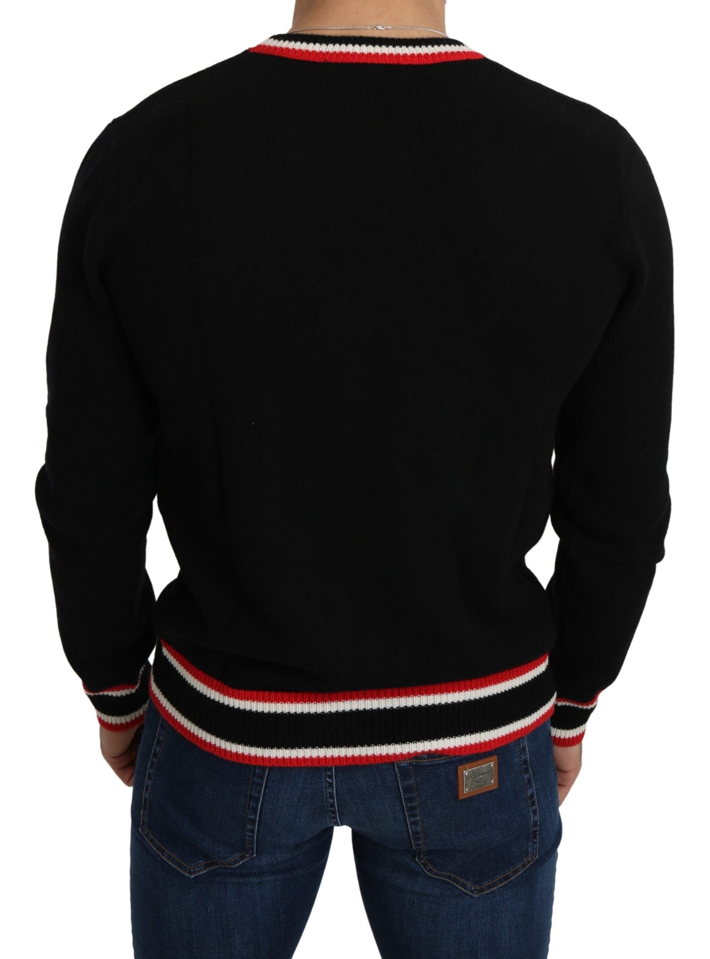 Dolce & Gabbana Elegant Black Cashmere Crew Neck Sweater Dolce & Gabbana