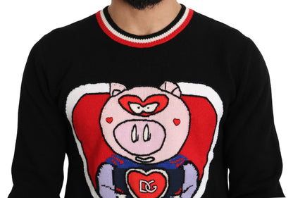 Dolce & Gabbana Elegant Black Cashmere Crew Neck Sweater Dolce & Gabbana