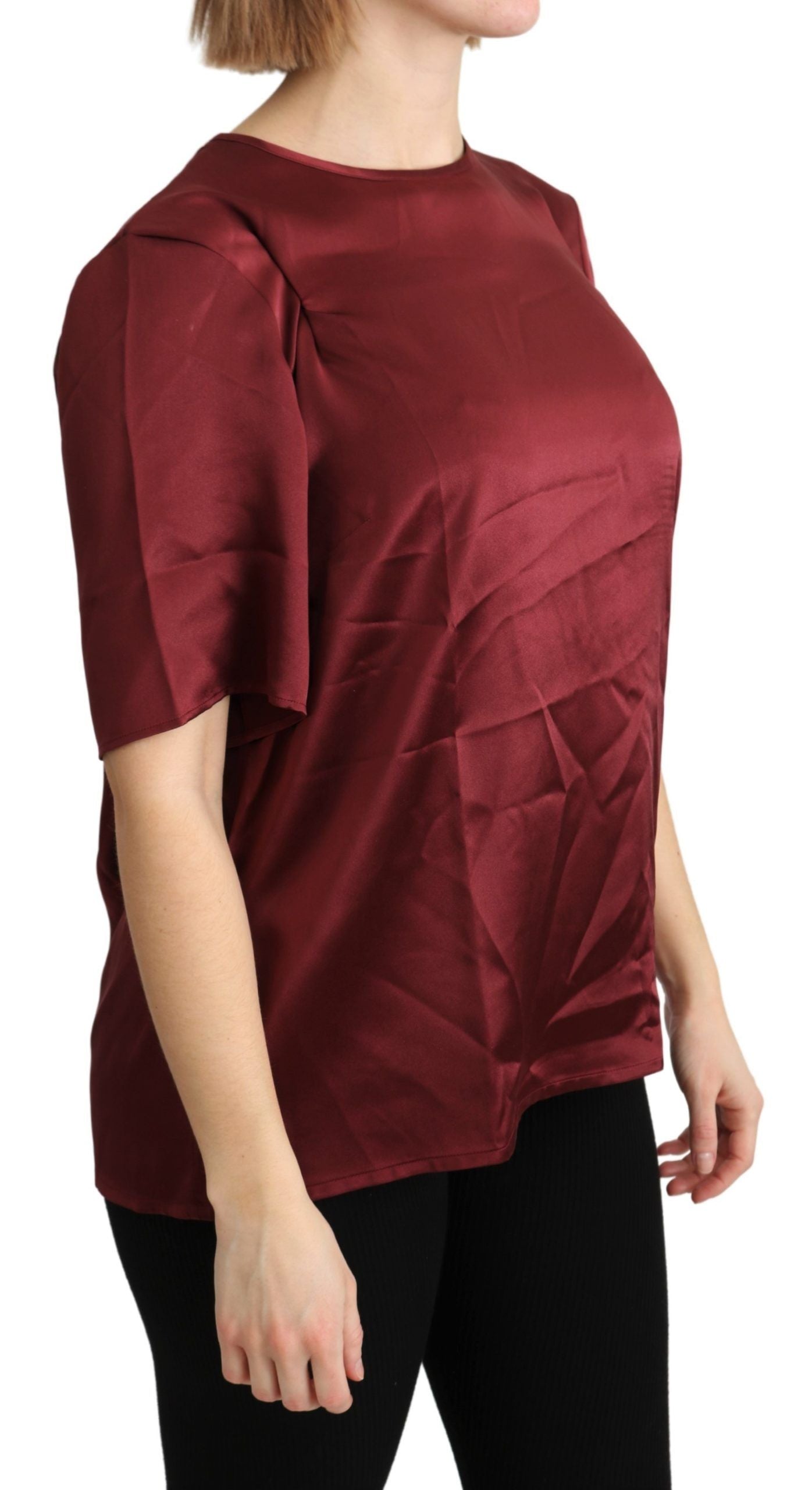 Dolce & Gabbana Elegant Silk Bordeaux Blouse Dolce & Gabbana