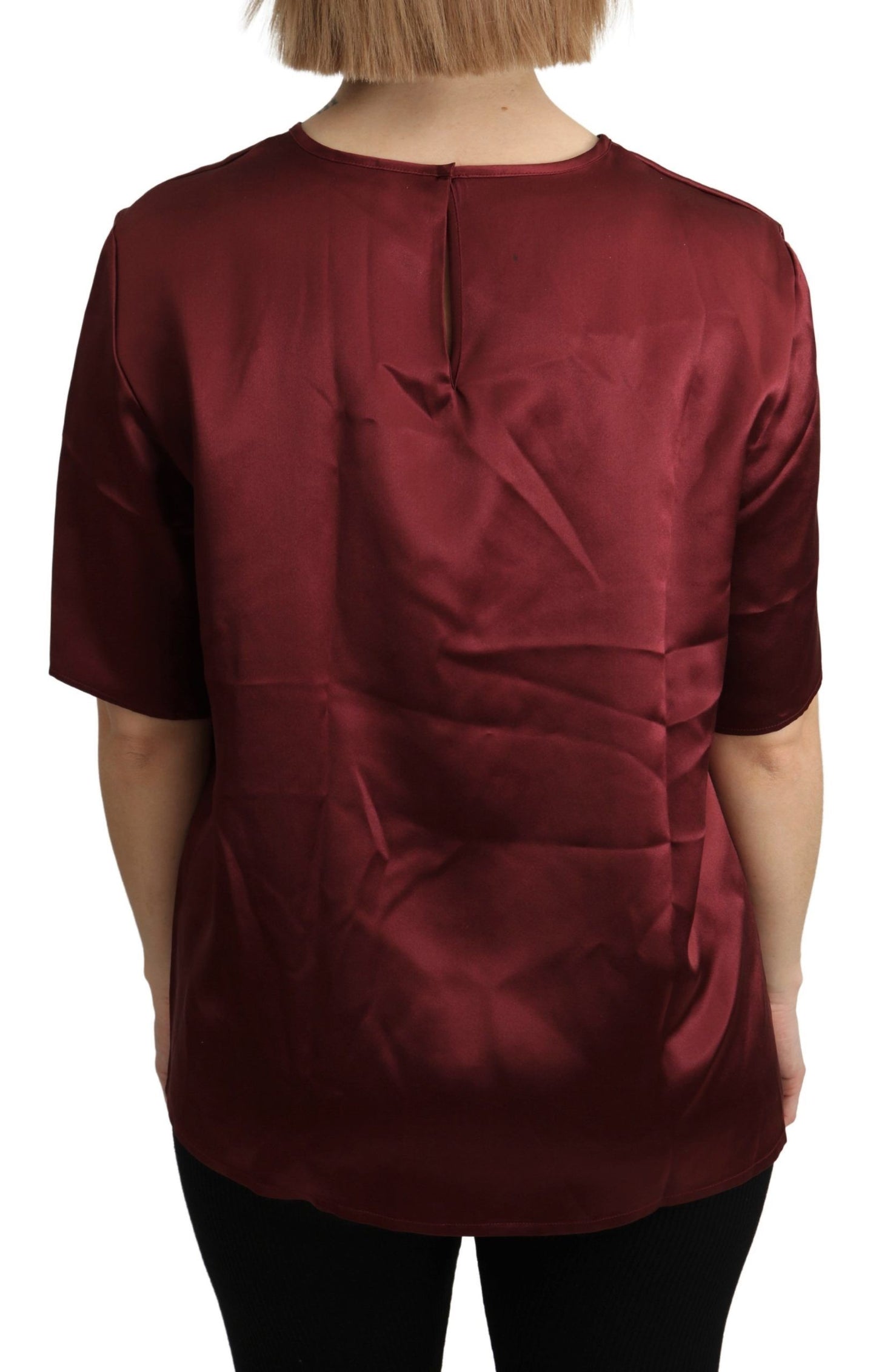 Dolce & Gabbana Elegant Silk Bordeaux Blouse Dolce & Gabbana