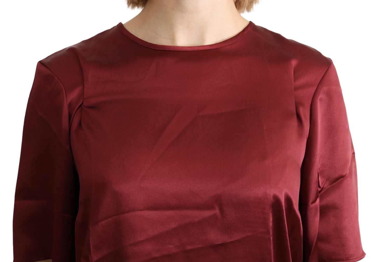 Dolce & Gabbana Elegant Silk Bordeaux Blouse Dolce & Gabbana