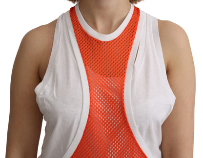 Dsquared² Elegant Sleeveless Cotton Tank in Orange Dsquared²