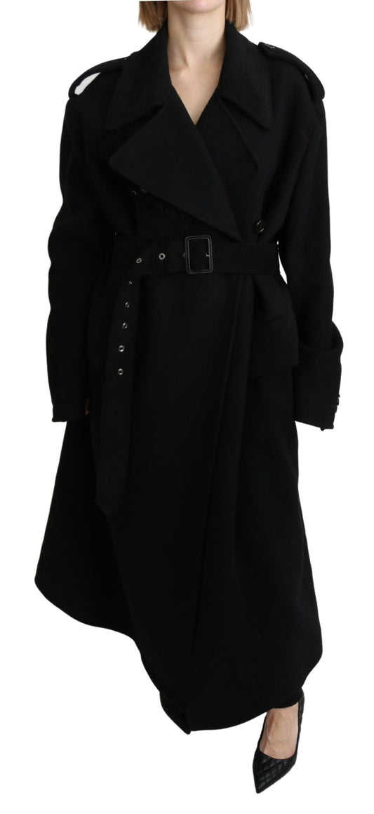 Dolce & Gabbana Elegant Black Wool Trenchcoat Dolce & Gabbana