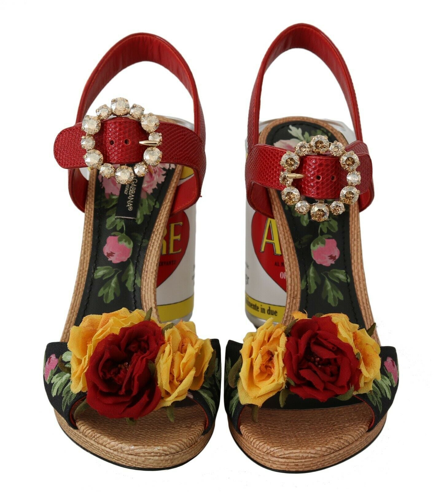 Dolce & Gabbana Multicolor Floral Crystal Embellished Sandals Dolce & Gabbana