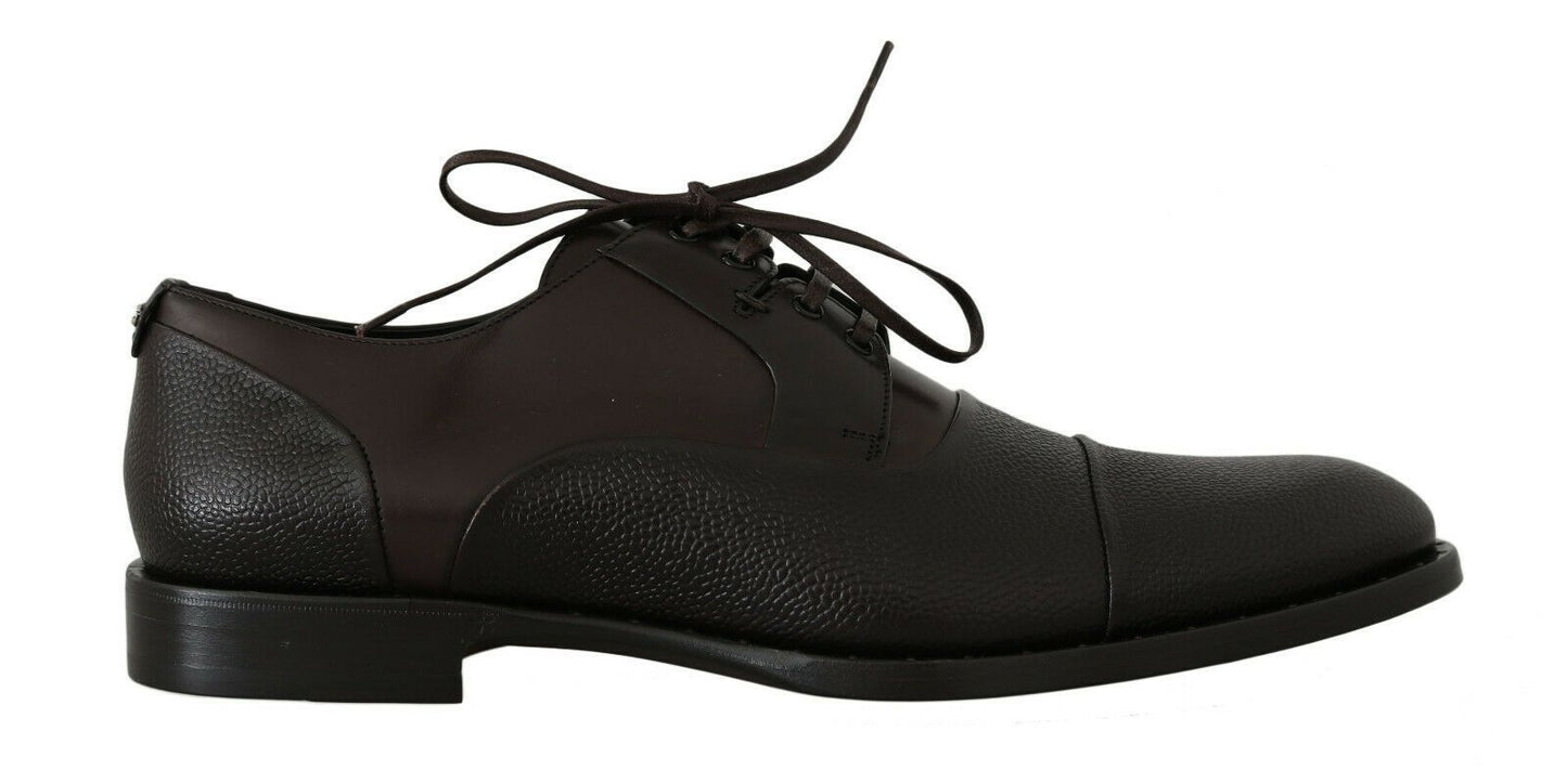 Dolce & Gabbana Elegant Brown Leather Formal Lace-ups Dolce & Gabbana