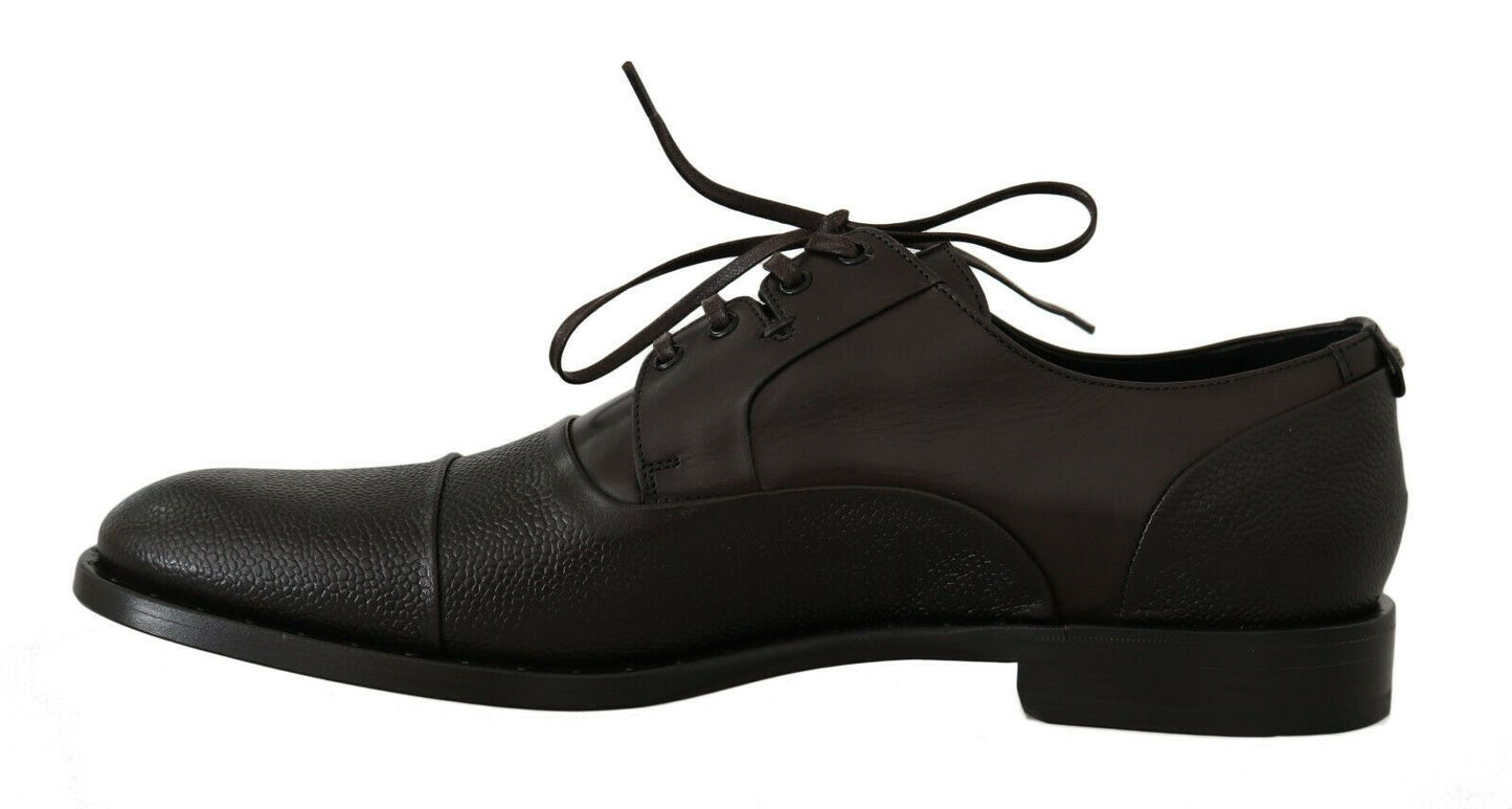 Dolce & Gabbana Elegant Brown Leather Formal Lace-ups Dolce & Gabbana