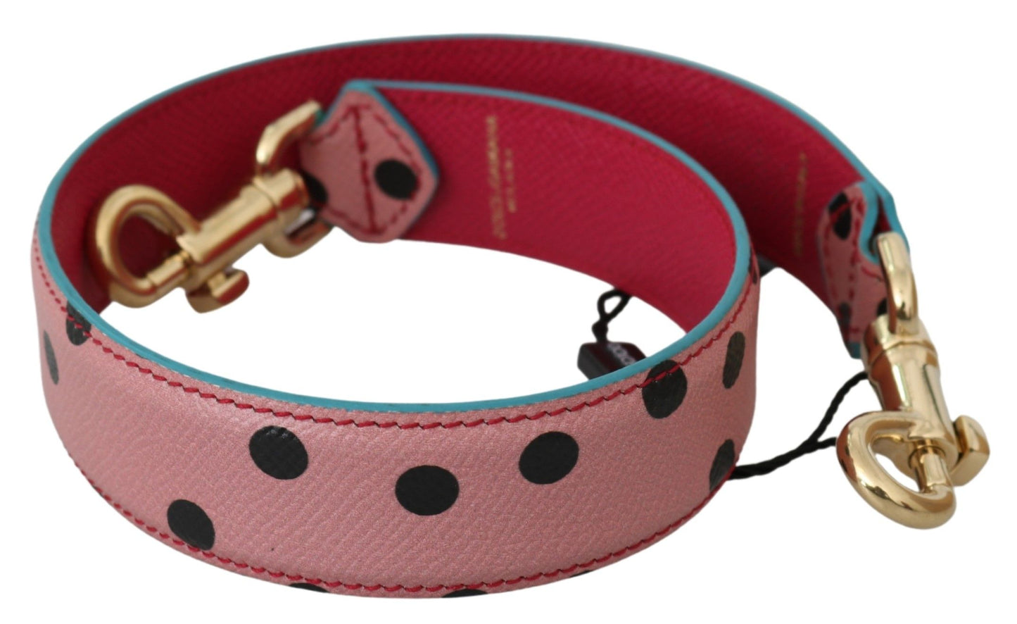 Dolce & Gabbana Elegant Pink Polka-Dotted Leather Shoulder Strap Dolce & Gabbana