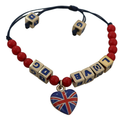 Dolce & Gabbana Elegant Blue Red Glass Cotton Blend Bracelet Dolce & Gabbana