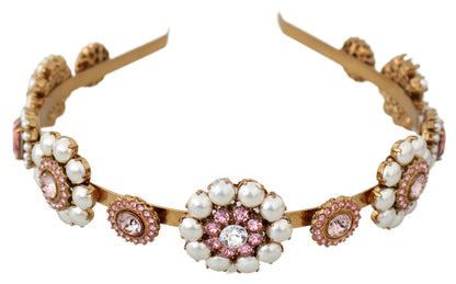 Dolce & Gabbana Elegant Crystal Pearl Diadem Headpiece Dolce & Gabbana