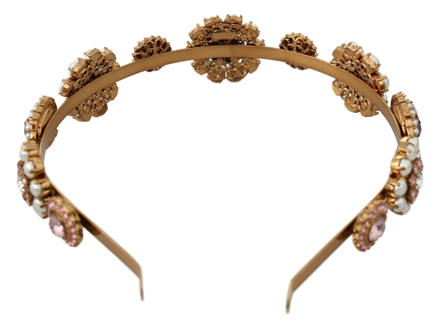 Dolce & Gabbana Elegant Crystal Pearl Diadem Headpiece Dolce & Gabbana