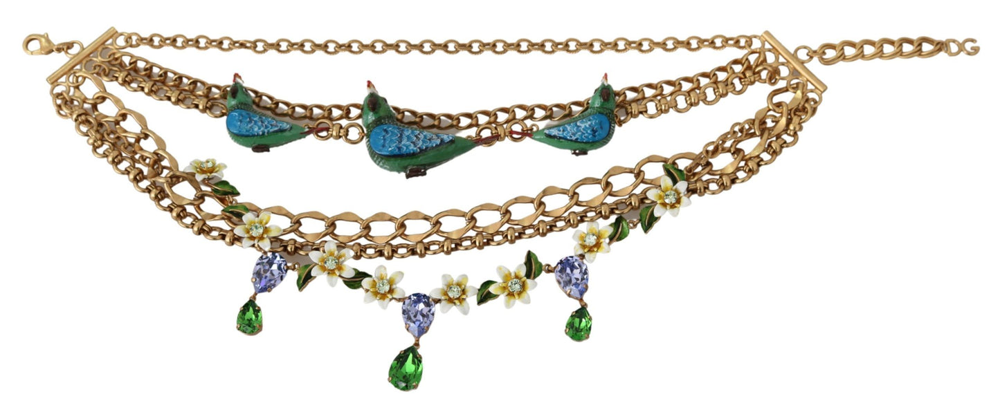 Dolce & Gabbana Exquisite Crystal and Brass Necklace Dolce & Gabbana