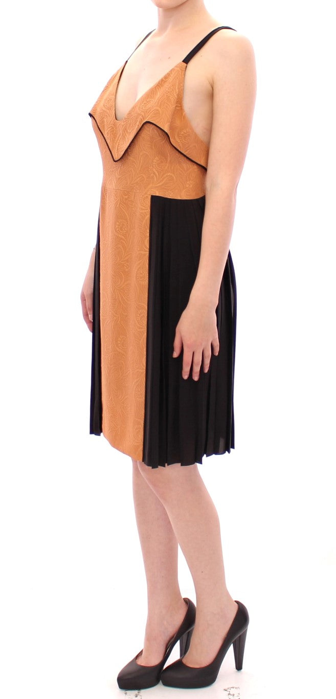 FILOS Silk Bronze & Black Sleeveless Sheath Dress FILOS