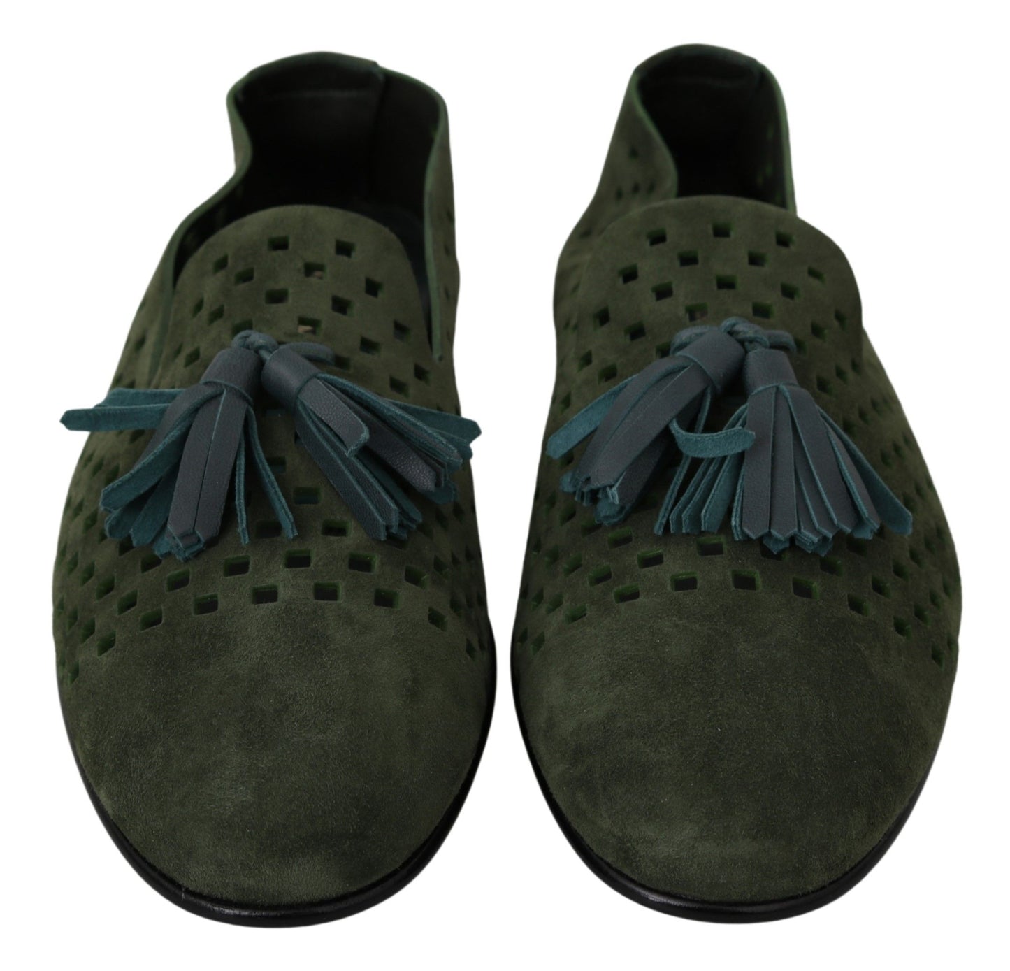 Dolce & Gabbana Elegant Green Suede Loafers for Men Dolce & Gabbana