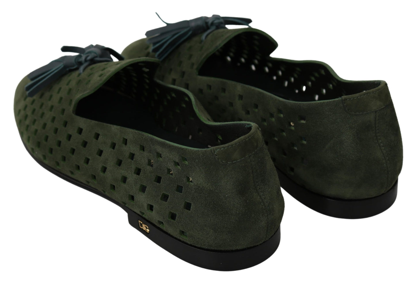 Dolce & Gabbana Elegant Green Suede Loafers for Men Dolce & Gabbana