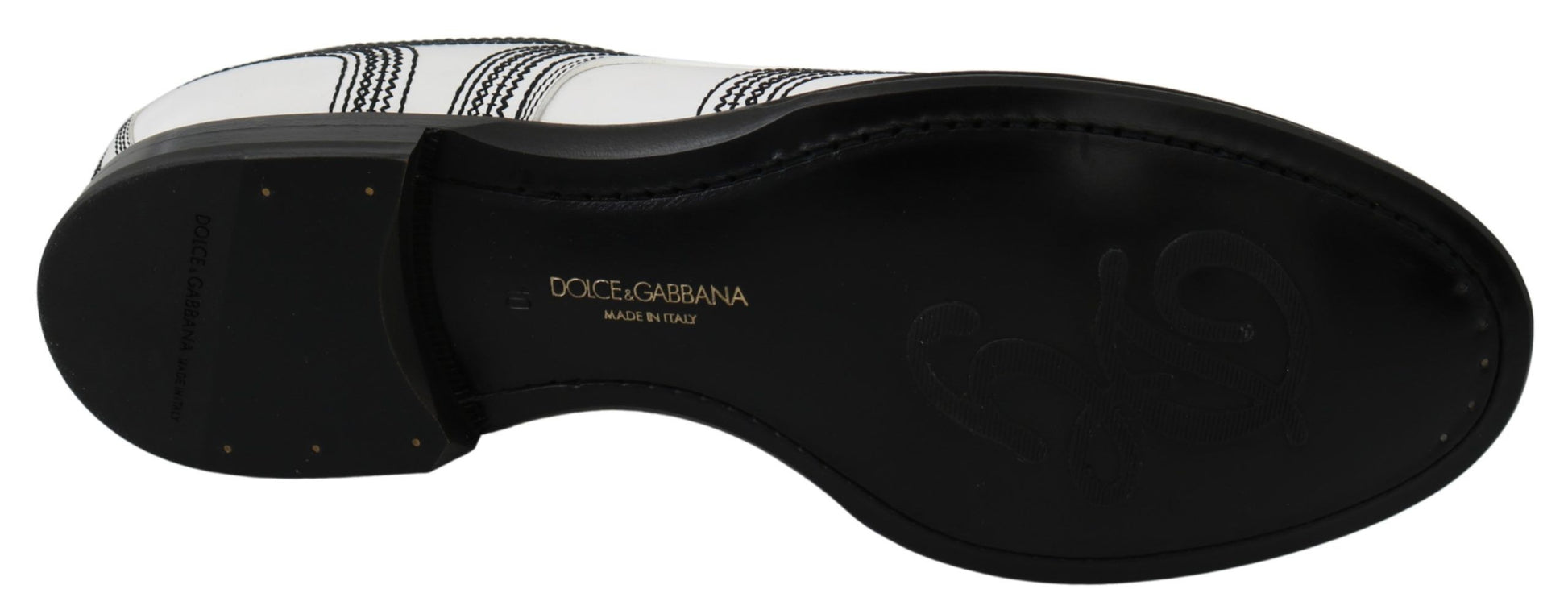 Dolce &amp; Gabbana মার্জিত সাদা চামড়া ডার্বি জুতা