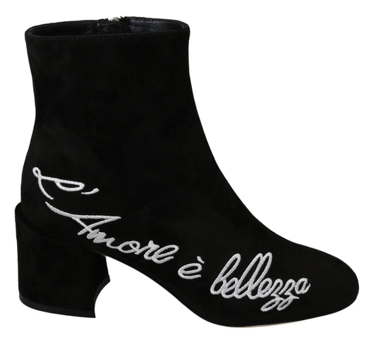 Dolce & Gabbana Chic Embroidered Ankle Boots Dolce & Gabbana