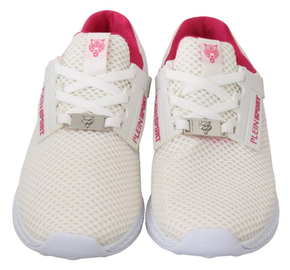 Philipp Plein Chic White Becky Sneakers with Pink Accents Philipp Plein