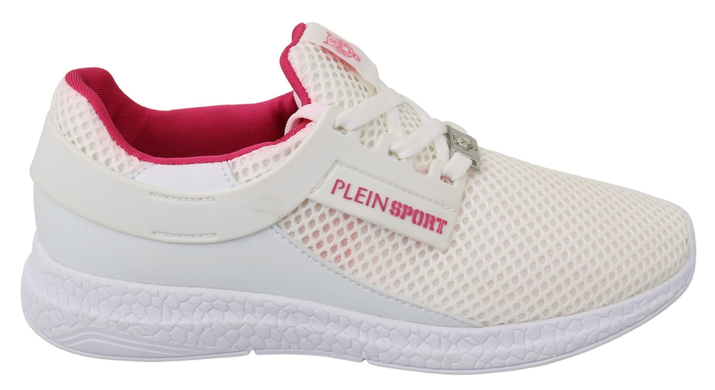 Philipp Plein Chic White Becky Sneakers with Pink Accents Philipp Plein