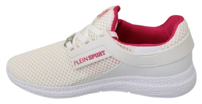 Philipp Plein Chic White Becky Sneakers with Pink Accents Philipp Plein