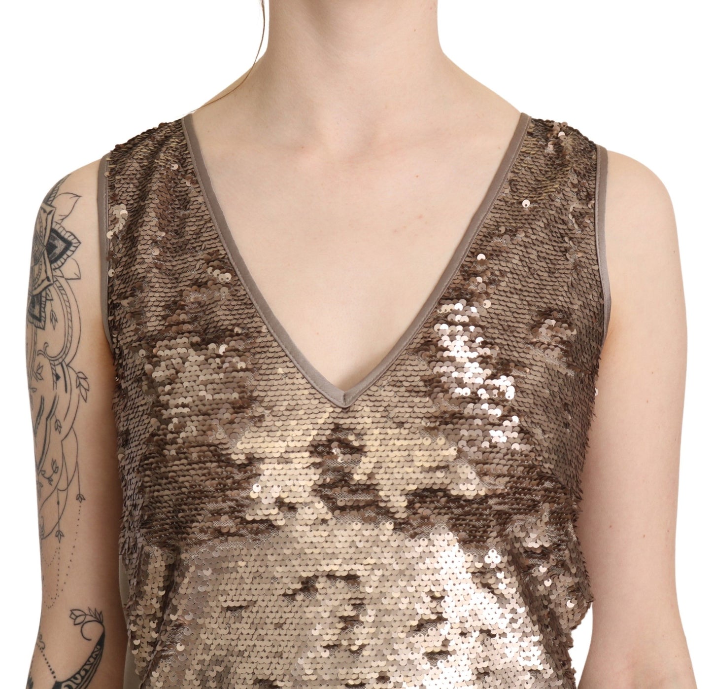 Liu Jo Glamorous V-Neck Sleeveless Sequin Mini Dress Liu Jo