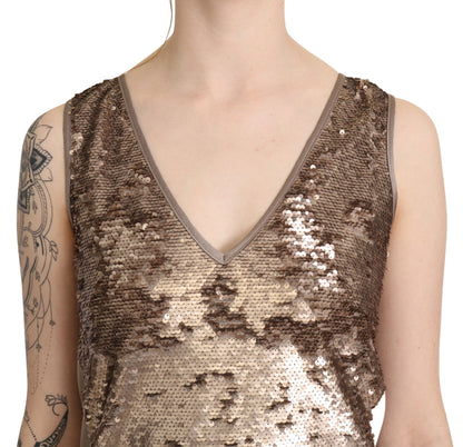 Liu Jo Glamorous V-Neck Sleeveless Sequin Mini Dress Liu Jo