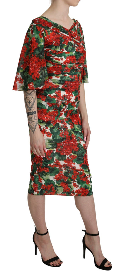 Dolce & Gabbana Enchanting Floral Midi Sheath Dress Dolce & Gabbana