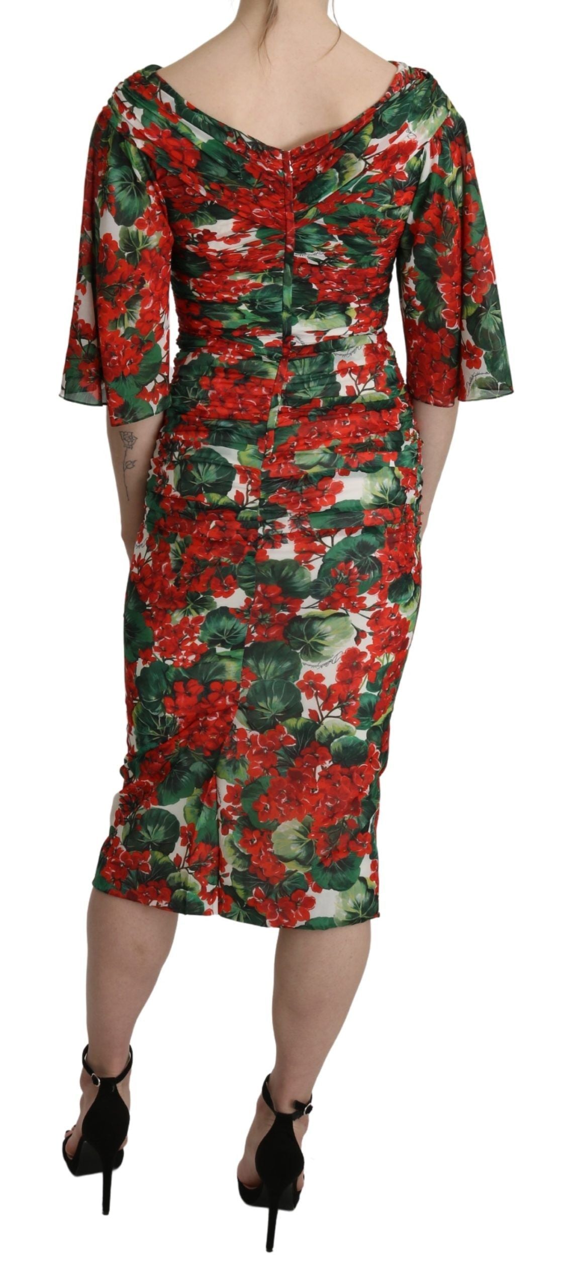 Dolce & Gabbana Enchanting Floral Midi Sheath Dress Dolce & Gabbana