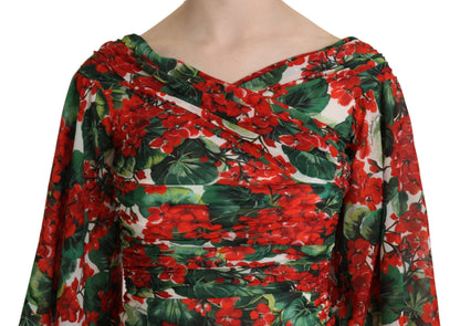 Dolce & Gabbana Enchanting Floral Midi Sheath Dress Dolce & Gabbana