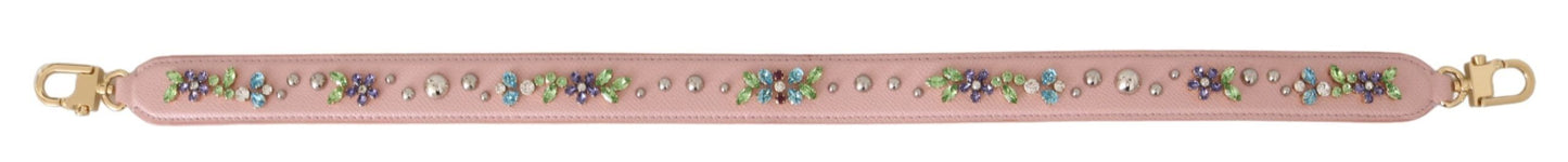 Dolce & Gabbana Stunning Pink Crystal Studded Leather Strap Dolce & Gabbana