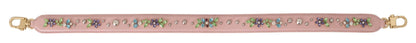 Dolce & Gabbana Stunning Pink Crystal Studded Leather Strap Dolce & Gabbana