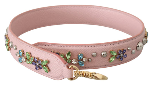 Dolce & Gabbana Stunning Pink Crystal Studded Leather Strap Dolce & Gabbana