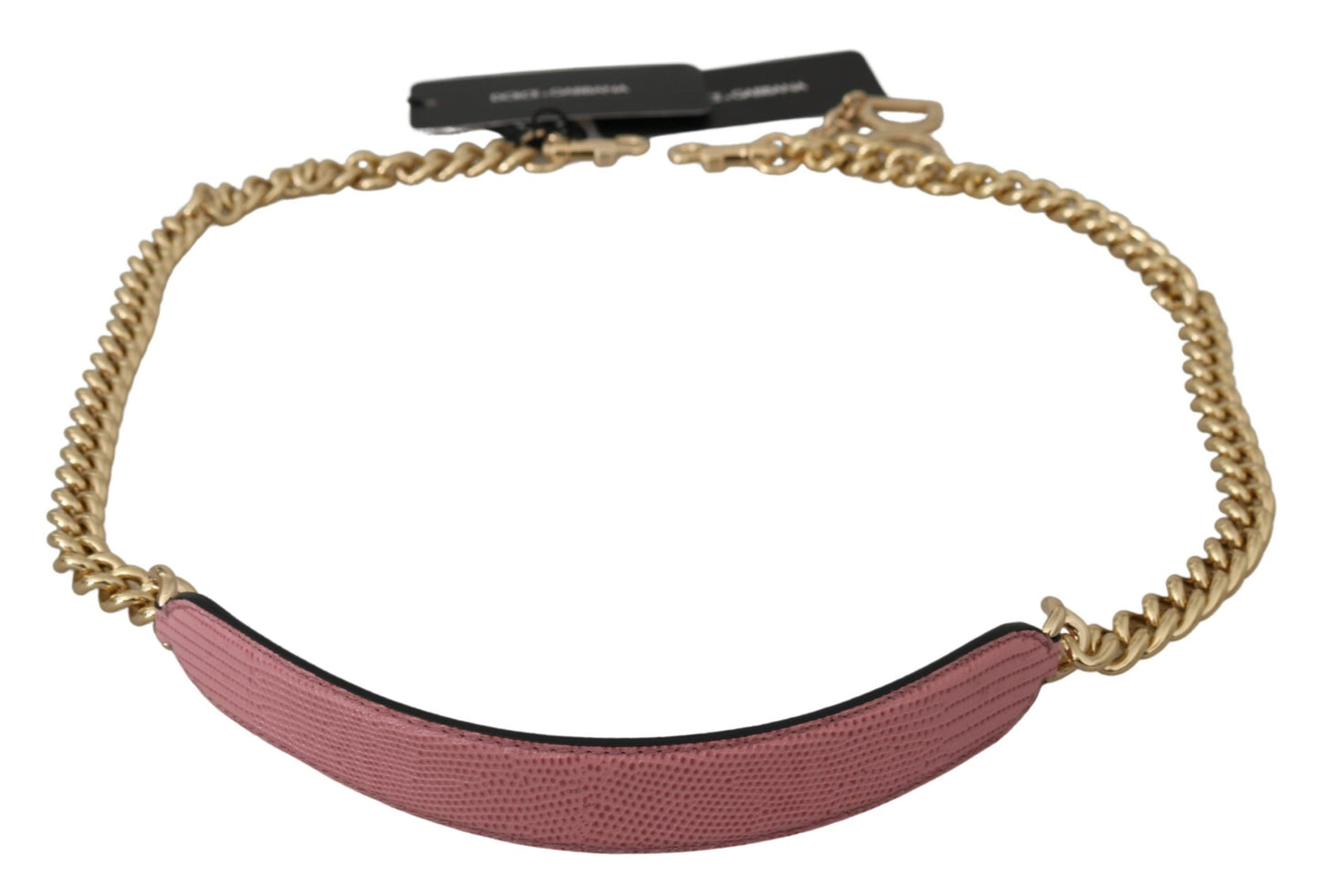 Dolce & Gabbana Elegant Pink Gold Leather Shoulder Strap Dolce & Gabbana