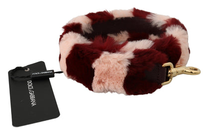 Dolce & Gabbana Bordeaux Pink Fur Shoulder Strap Luxury Accessory Dolce & Gabbana