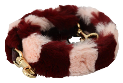 Dolce & Gabbana Bordeaux Pink Fur Shoulder Strap Luxury Accessory Dolce & Gabbana