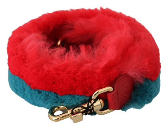 Dolce & Gabbana Elegant Red Lapin Fur Shoulder Strap Dolce & Gabbana