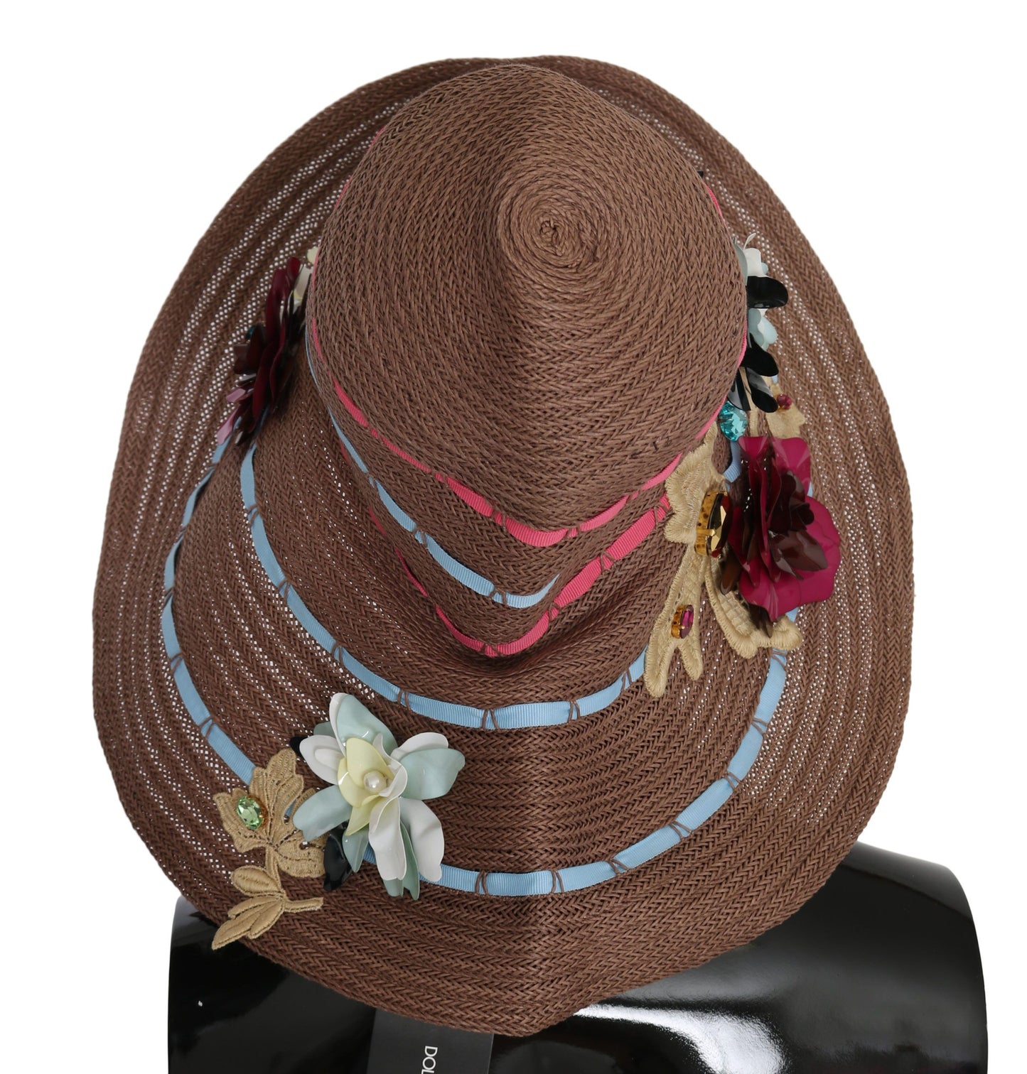 Dolce & Gabbana Elegant Floppy Straw Hat with Floral Accents Dolce & Gabbana