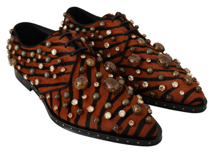 Dolce & Gabbana Tiger Pattern Crystal Embellished Flats Dolce & Gabbana