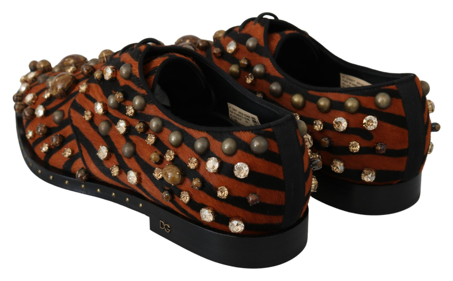 Dolce & Gabbana Tiger Pattern Crystal Embellished Flats Dolce & Gabbana