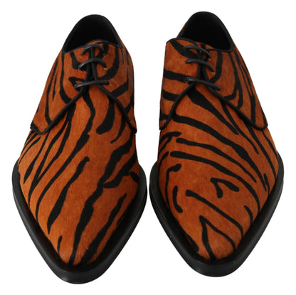 Dolce & Gabbana Tiger Pattern Dress Shoes with Pony Hair Dolce & Gabbana