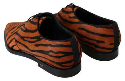 Dolce & Gabbana Tiger Pattern Dress Shoes with Pony Hair Dolce & Gabbana