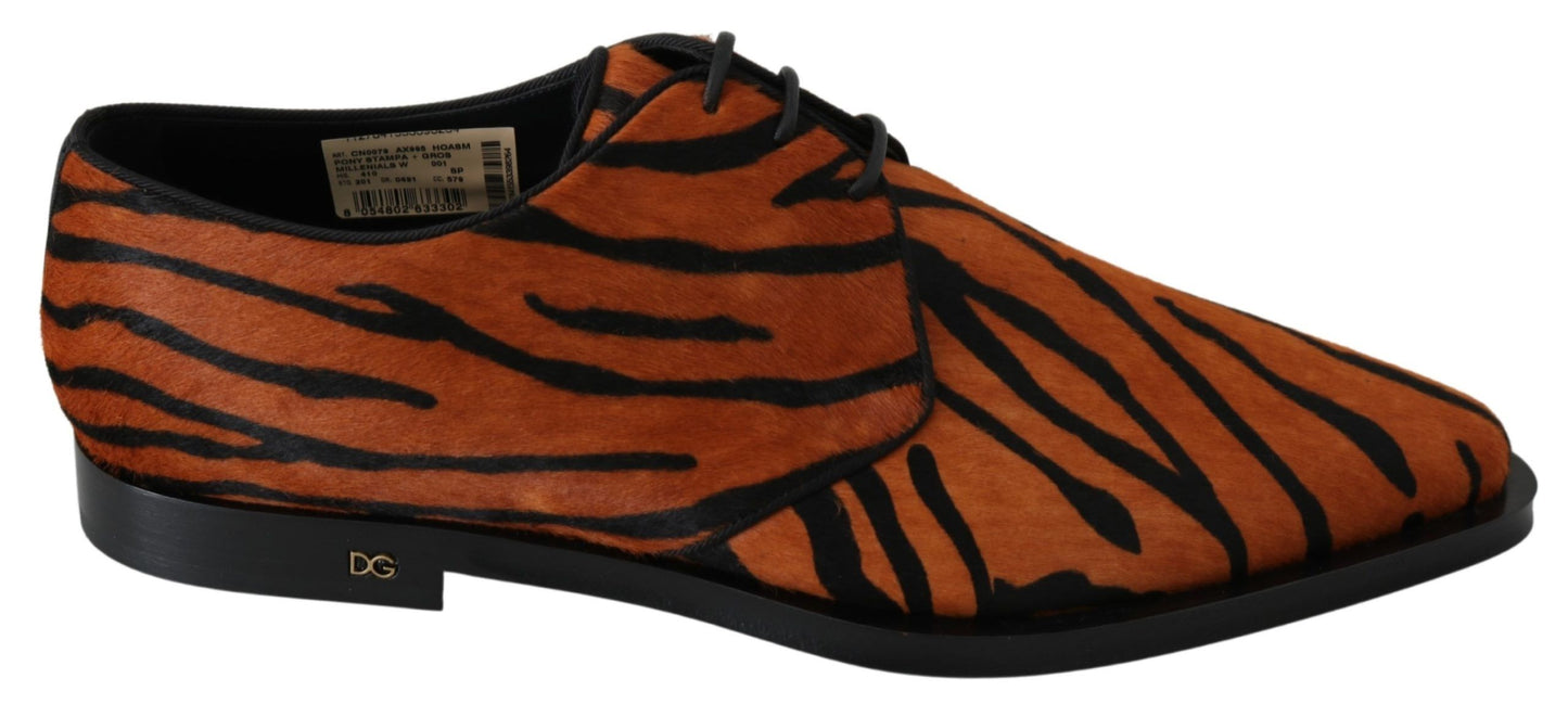 Dolce & Gabbana Tiger Pattern Dress Shoes with Pony Hair Dolce & Gabbana