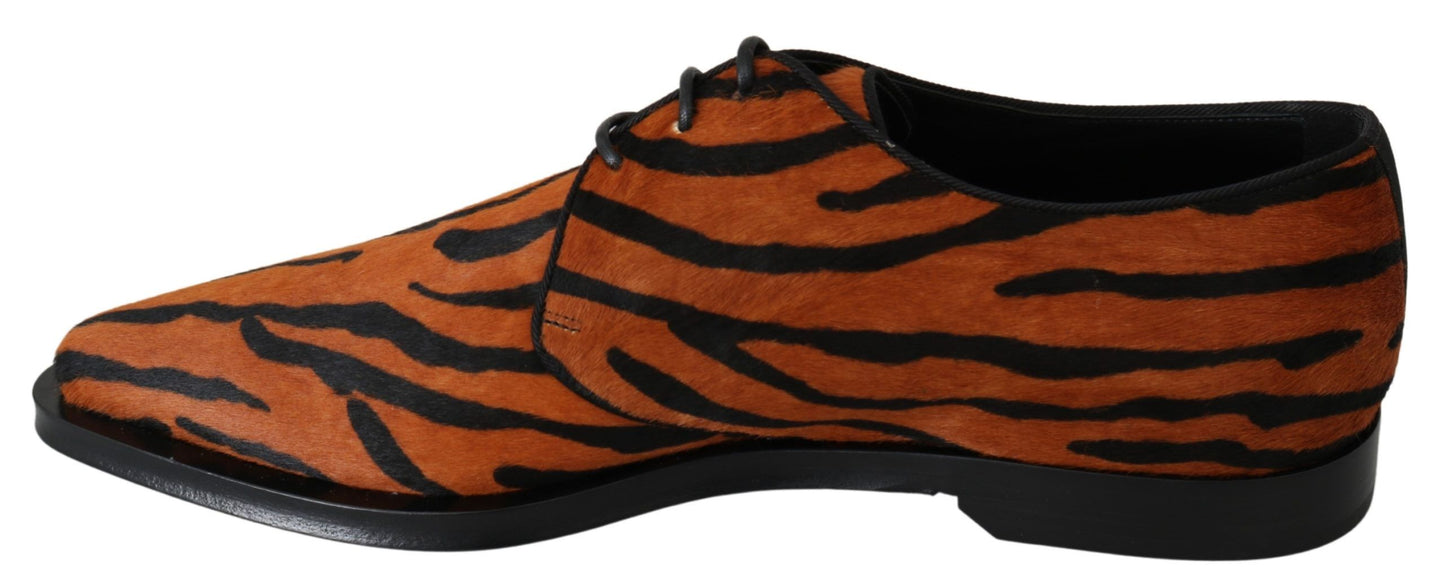 Dolce & Gabbana Tiger Pattern Dress Shoes with Pony Hair Dolce & Gabbana