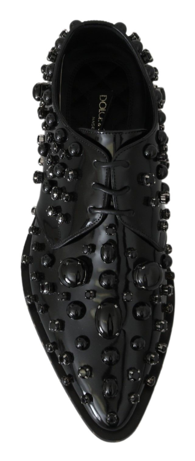 Dolce & Gabbana Elegant Black Dress Shoes with Crystals Dolce & Gabbana