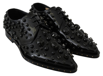 Dolce & Gabbana Elegant Black Dress Shoes with Crystals Dolce & Gabbana