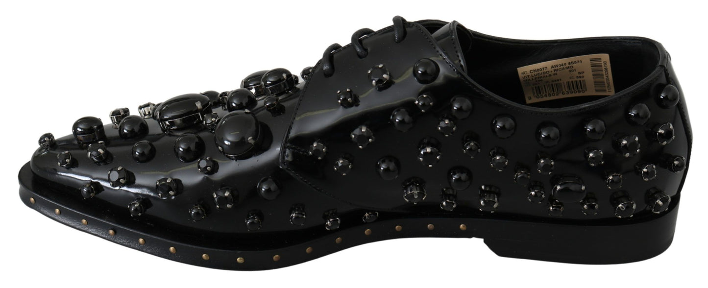 Dolce & Gabbana Elegant Black Dress Shoes with Crystals Dolce & Gabbana