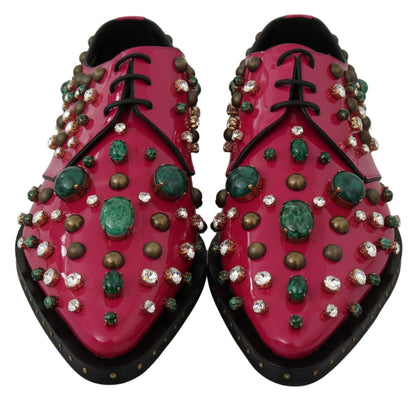 Dolce & Gabbana Fuchsia Pink Crystal Patent Flats Dolce & Gabbana