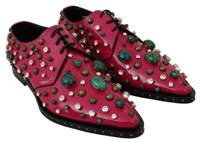 Dolce & Gabbana Fuchsia Pink Crystal Patent Flats Dolce & Gabbana