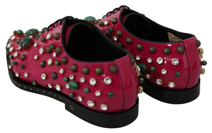 Dolce & Gabbana Fuchsia Pink Crystal Patent Flats Dolce & Gabbana