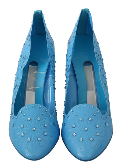 Dolce & Gabbana Crystal Embellished Blue Cinderella Pumps Dolce & Gabbana