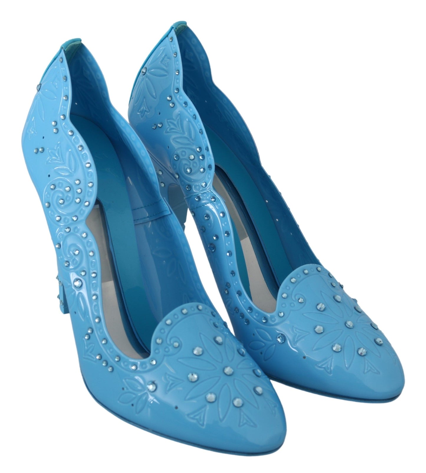 Dolce & Gabbana Crystal Embellished Blue Cinderella Pumps Dolce & Gabbana